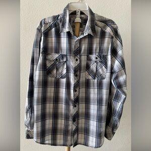 Men's Chalc Casual Plaid Button-Down Shirt